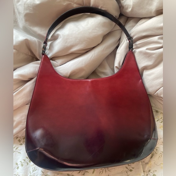 Salvatore Ferragamo Gancini Ombré Polished Leather Shoulder Bag - Picture 5 of 10